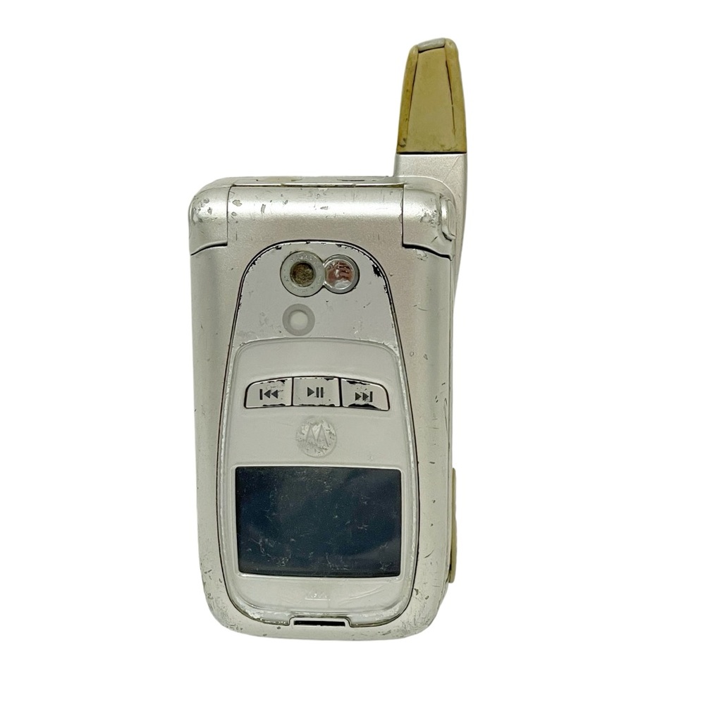 Motorola i series i870‎ Silver ( Nextel ) Rare PTT iDEN Cellular Flip Phone